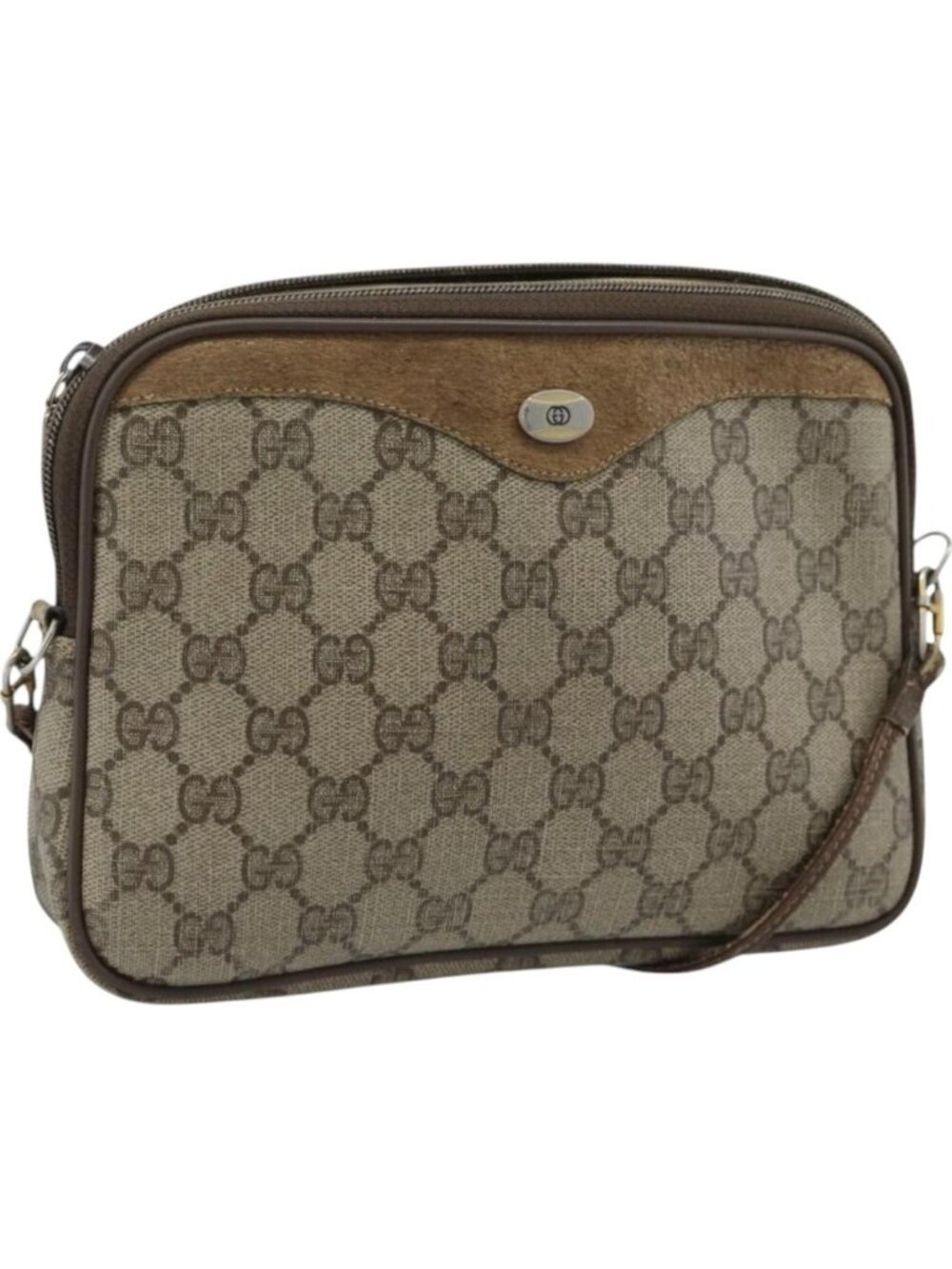 GUCCI GG Supreme Shoulder Bag PVC Beige Gold 97 02 068